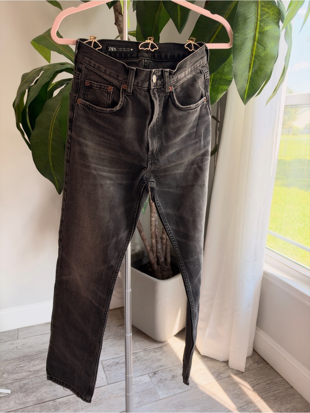 Zara Men Gray Washed Skinny Jeans